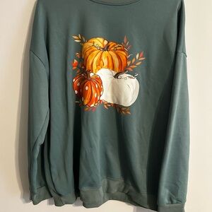 Green Pumpkin Graphic Sweatshirt